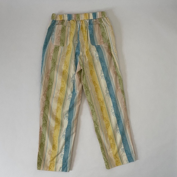 Parterre Primrose Striped Pajama Set Women's Small, Blue Yellow Preppy - Picture 10 of 14